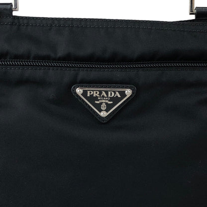 PRADA Tessuto Triangle Logo Shoulder bag Black Vintage ifhbwp