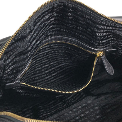 PRADA Logo Handbag Totebag Black Vintage 7zspmn