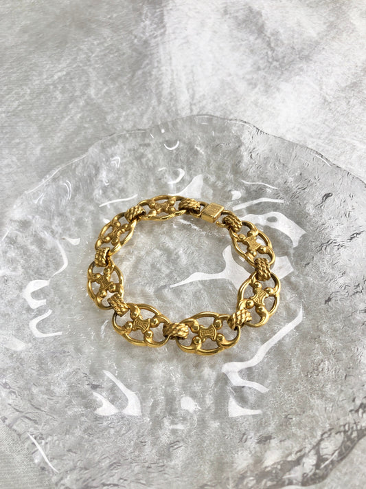 CELINE Triomphe Bracelet Gold Vintage azgtfy