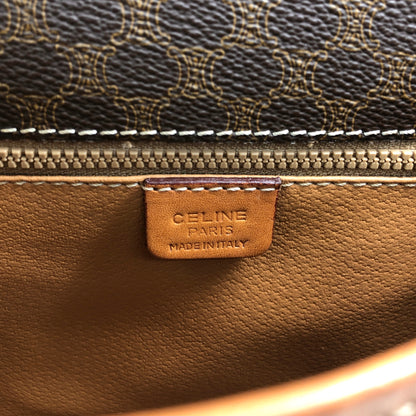 CELINE Macadam Front Buckle Shoulder bag Brown Vintage 5zhw5w