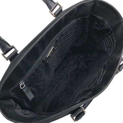PRADA Triangle Logo Totebag Black Vintage syxbuh