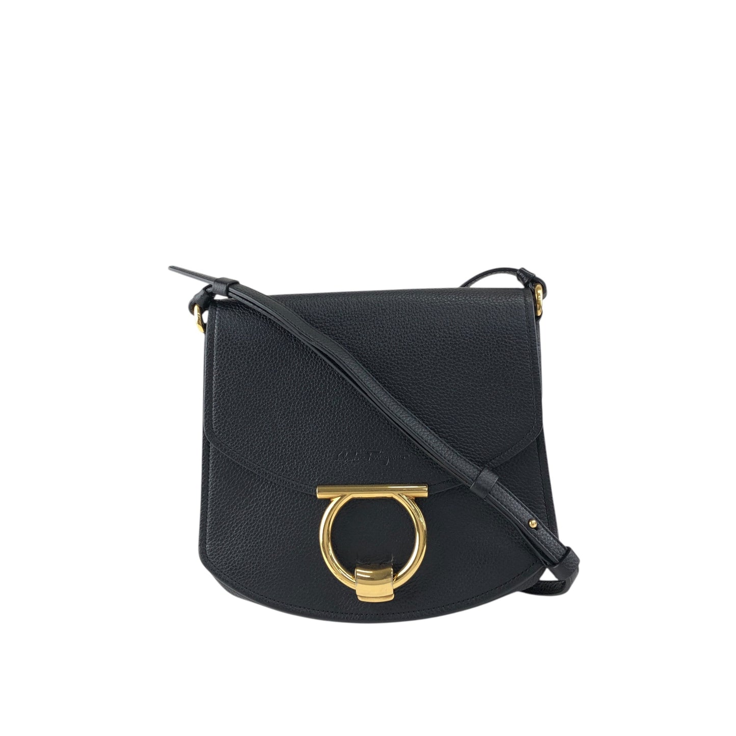 Salvatore Ferragamo Gancini Shoulder bag Black Vintage 3fyg65