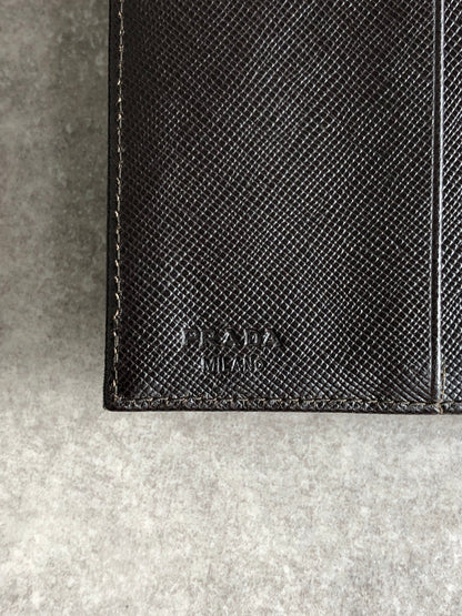 PRADA Tessuto Triangle Logo Trifold Wallet Black M510 Vintage icewt8