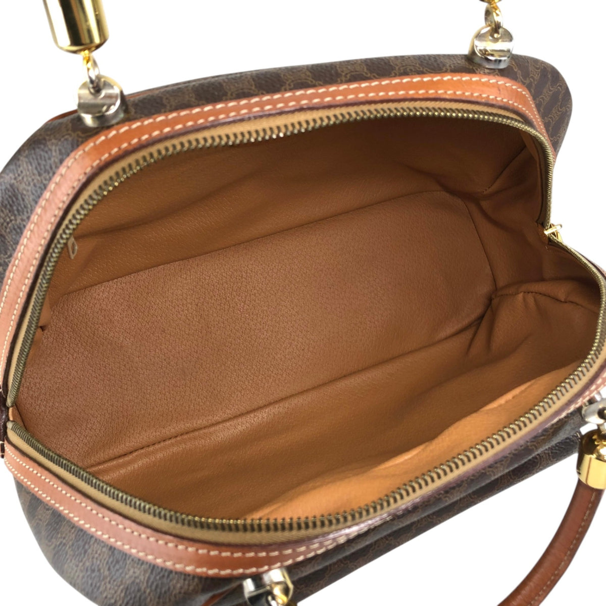 CELINE Macadam Blason Handbag Brown Vintage sw7bj6