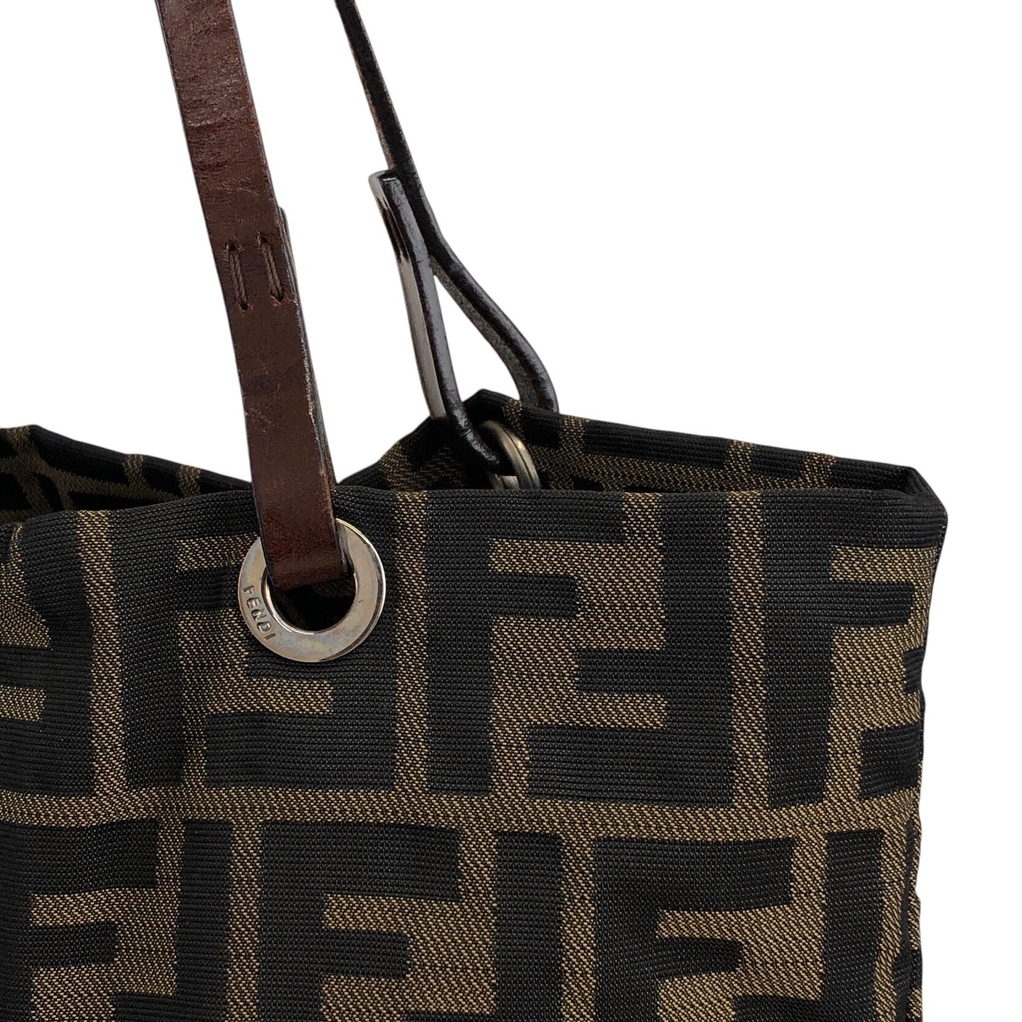 FENDI Zucca Logo Totebag Brown Vintage rb5uv5