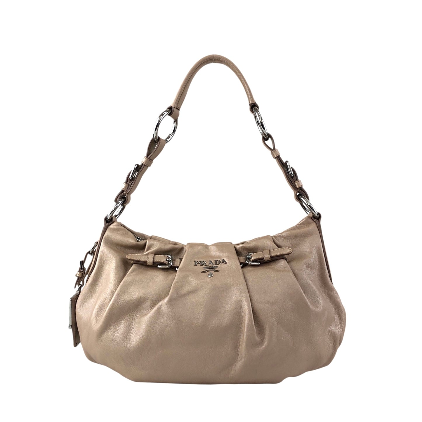 PRADA Logo Shoulder bag Beige Vintage rudk7b