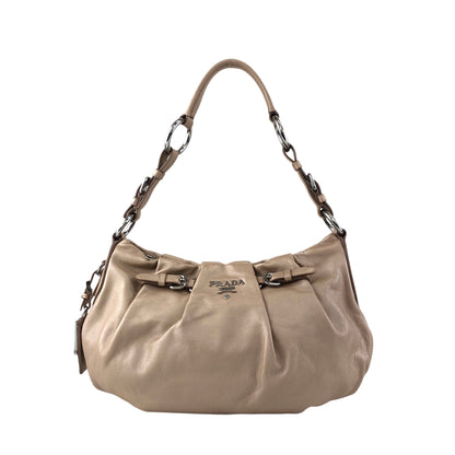 PRADA Logo Shoulder bag Beige Vintage rudk7b