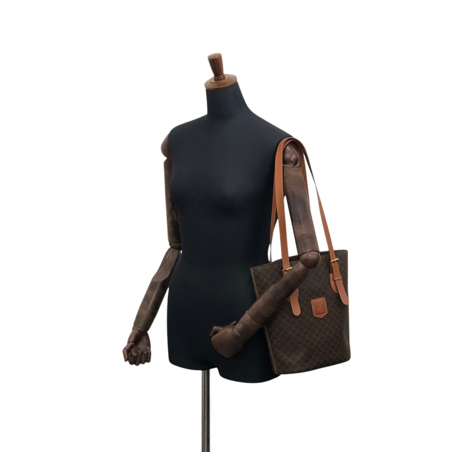 CELINE Macadam Blason Handbag Totebag Brown Vintage 6pe5na