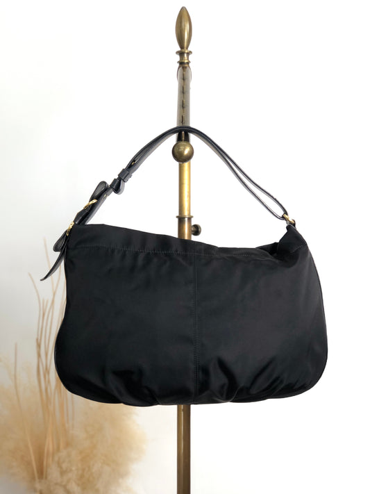 Salvatore Ferragamo Vala Ribbon Shoulder bag Hobobag Black Vintage ayh78w