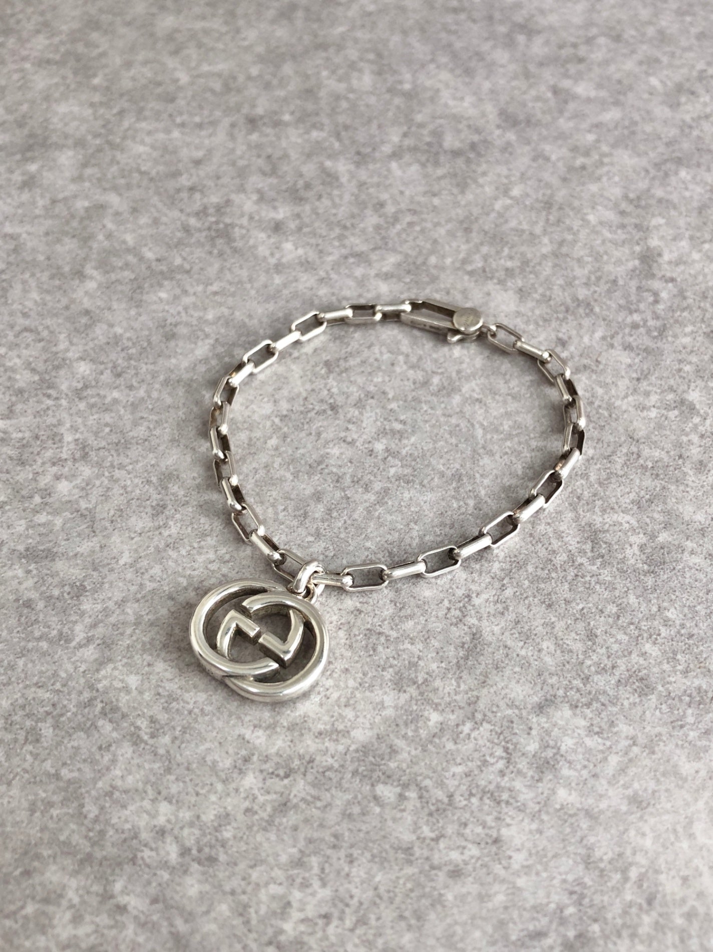 GUCCI Interlocking Bracelet Silver SILVER925 Vintage mviic5