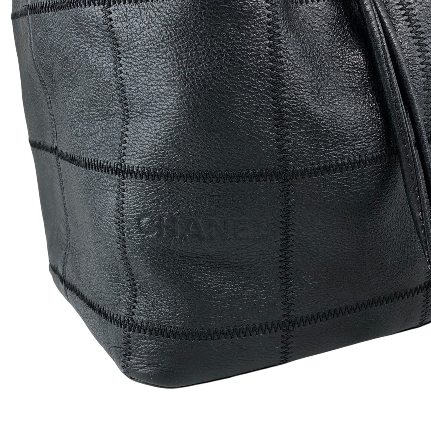 CHANEL Chocolate Bar Tassel Handbag Black A19981 Vintage fxmceh