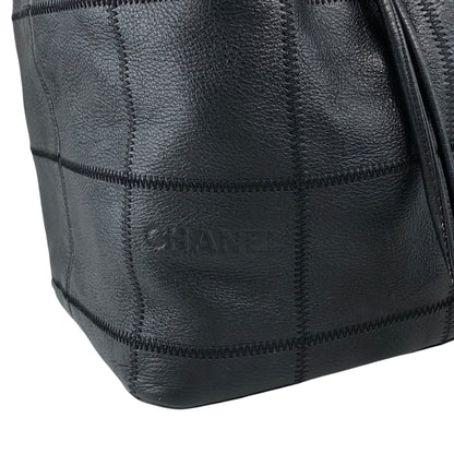 CHANEL Chocolate Bar Tassel Handbag Black A19981 Vintage fxmceh