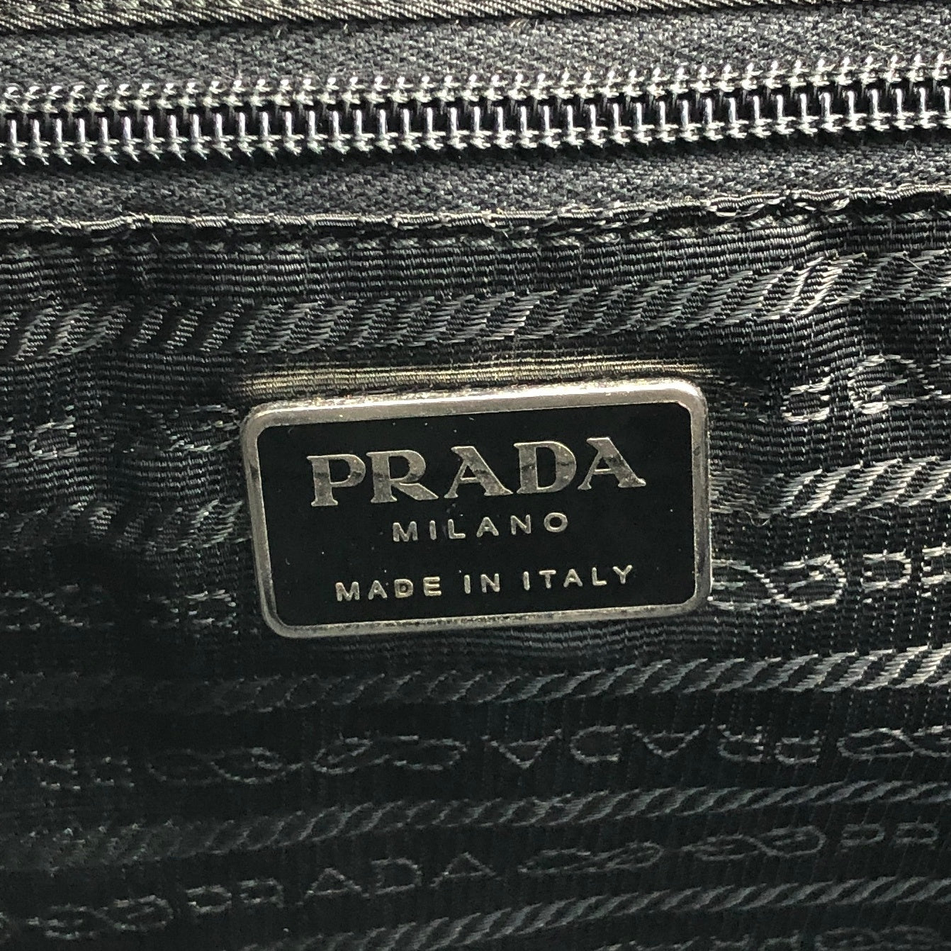 PRADA Triangle Logo Totebag Black Vintage hidgup