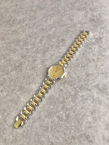 Christian Dior Octagon Watch Silver×Gold D48-203 Vintage timxzz