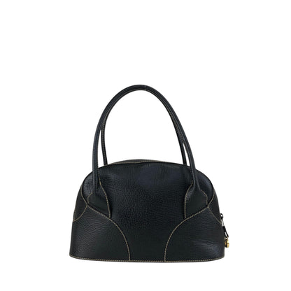 LOEWE Logo Embossed Handbag Black Vintage xuiewb