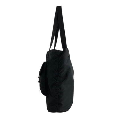 PRADA Triangle Logo Double Pocket Totebag Black Vintage ezms23