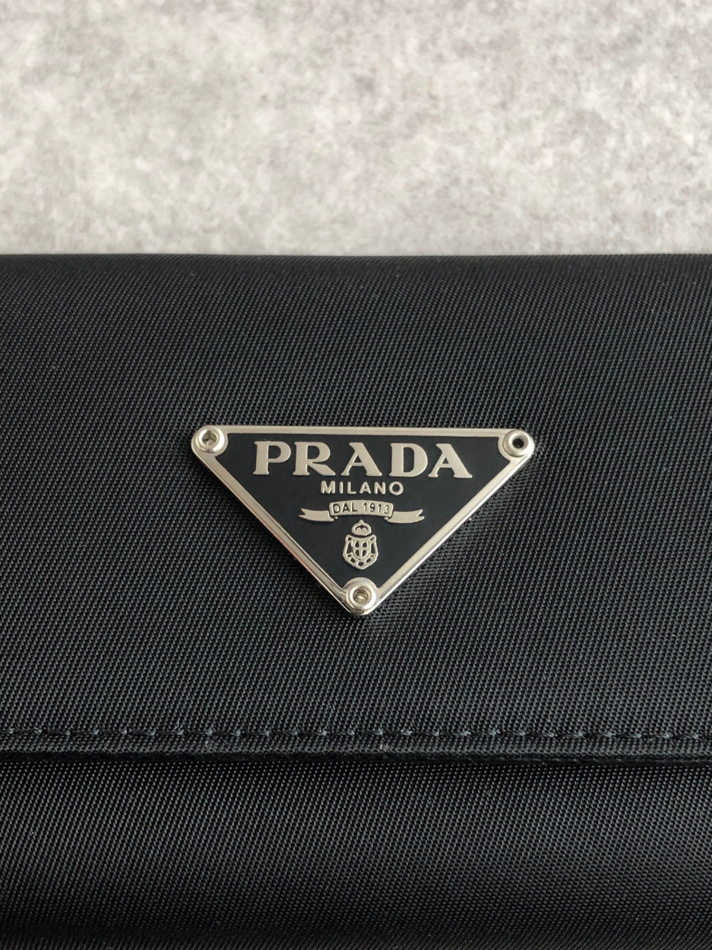 PRADA Tessuto Triangle Logo Key Case Black M222 Vintage i6mts6