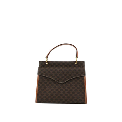 CELINE Macadam Gancini Two-way Handbag Shoulder bag Brown Vintage kgm5ej