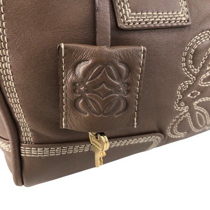 LOEWE Amazona Small Boston bag Handbag Brown Vintage irfyjk