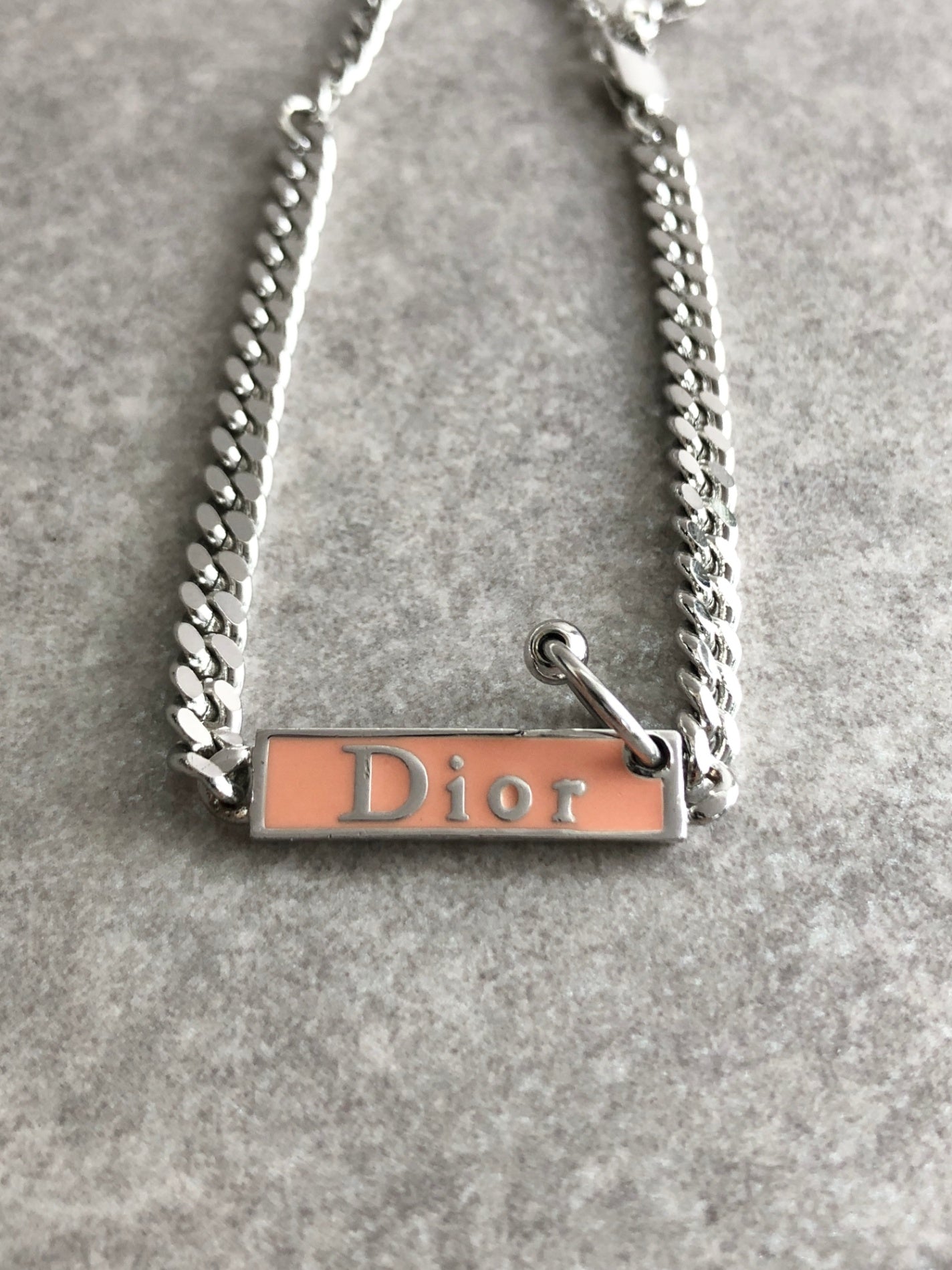 Christian Dior Log Motif Bracelet Silver Vintage dp6jpu