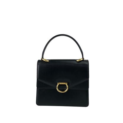 CELINE Gancini Handbag Black Vintage hkm3p8
