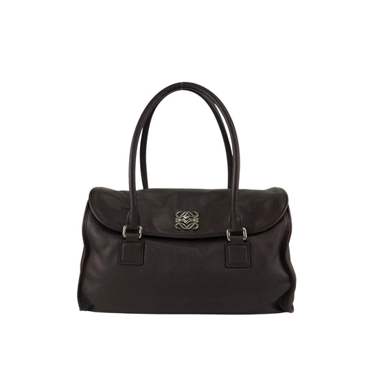LOEWE Anagram Handbag Boston bag Brown Vintage ekmjjs