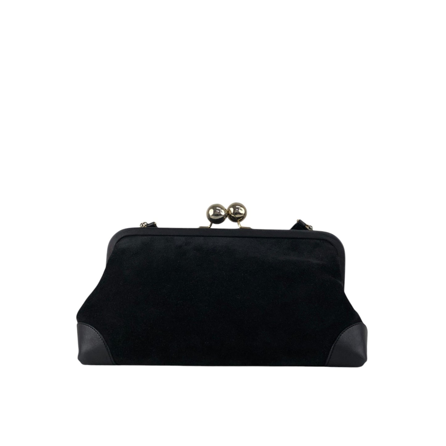 CELINE Triomphe Metal Closure Shoulder bag Black Vintage vxya2a