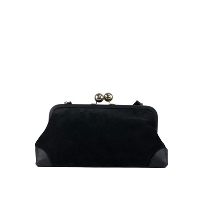CELINE Triomphe Metal Closure Shoulder bag Black Vintage vxya2a