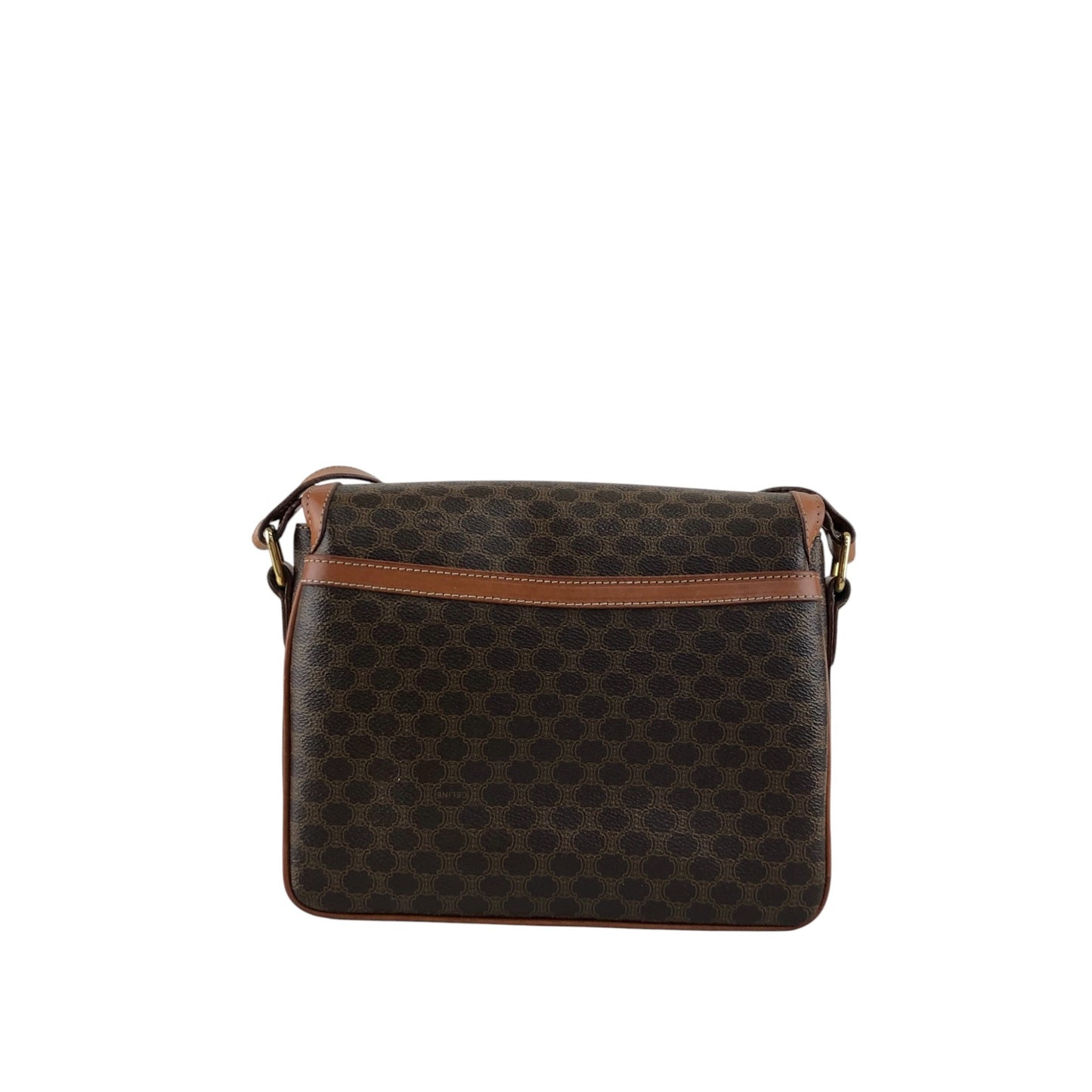 CELINE Macadam Horseshoe Shoulder bag Brown Vintage pep636