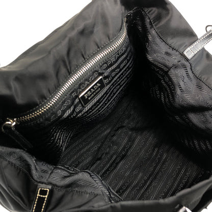 PRADA Tessuto Triangle Logo Totebag Black Vintage 7waabg