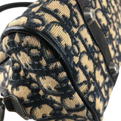Christian Dior Trotter Small Boston bag Handbag Navy Vintage yrrvj3