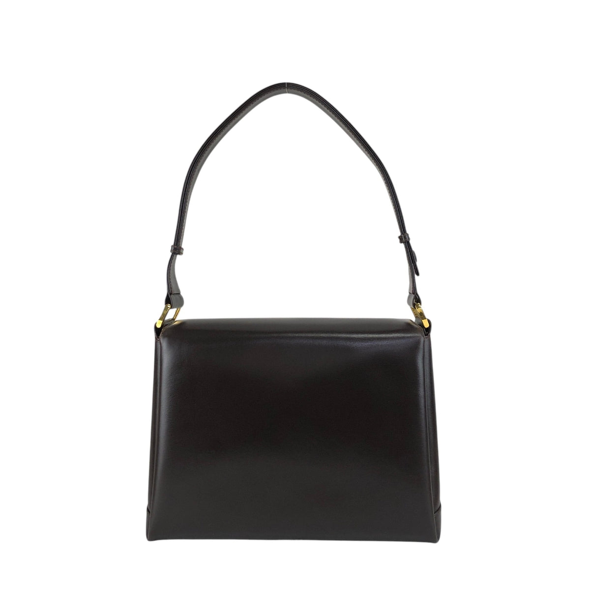 GUCCI Turn Lock Handbag Brown Vintage ud4z3y
