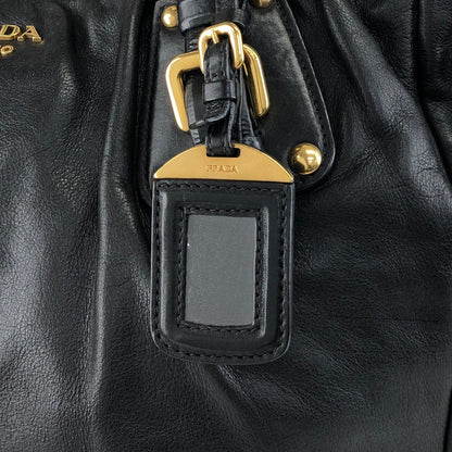 PRADA Logo Two-way Handbag Shoulder bag Black Vintage t5sy7s