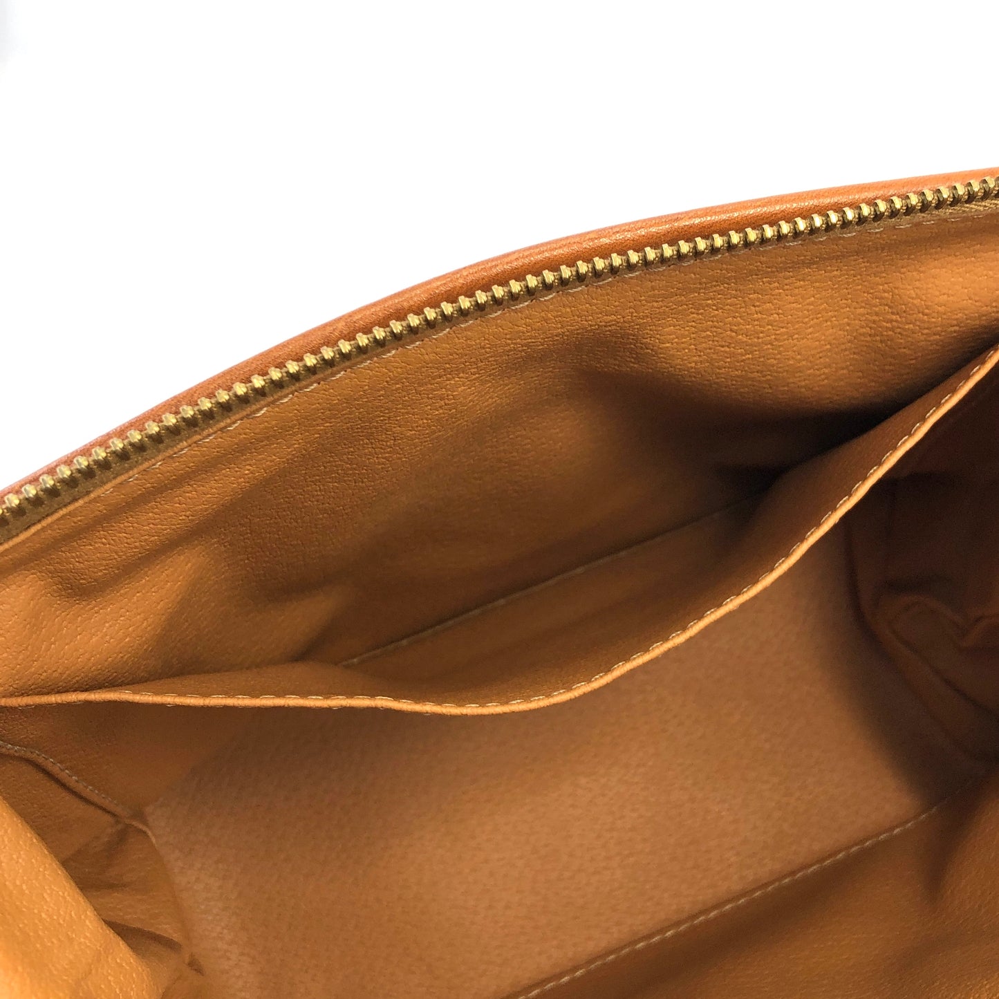 CELINE Macadam Blason  PVC Leather Pouch Brown Vintage vnsihf