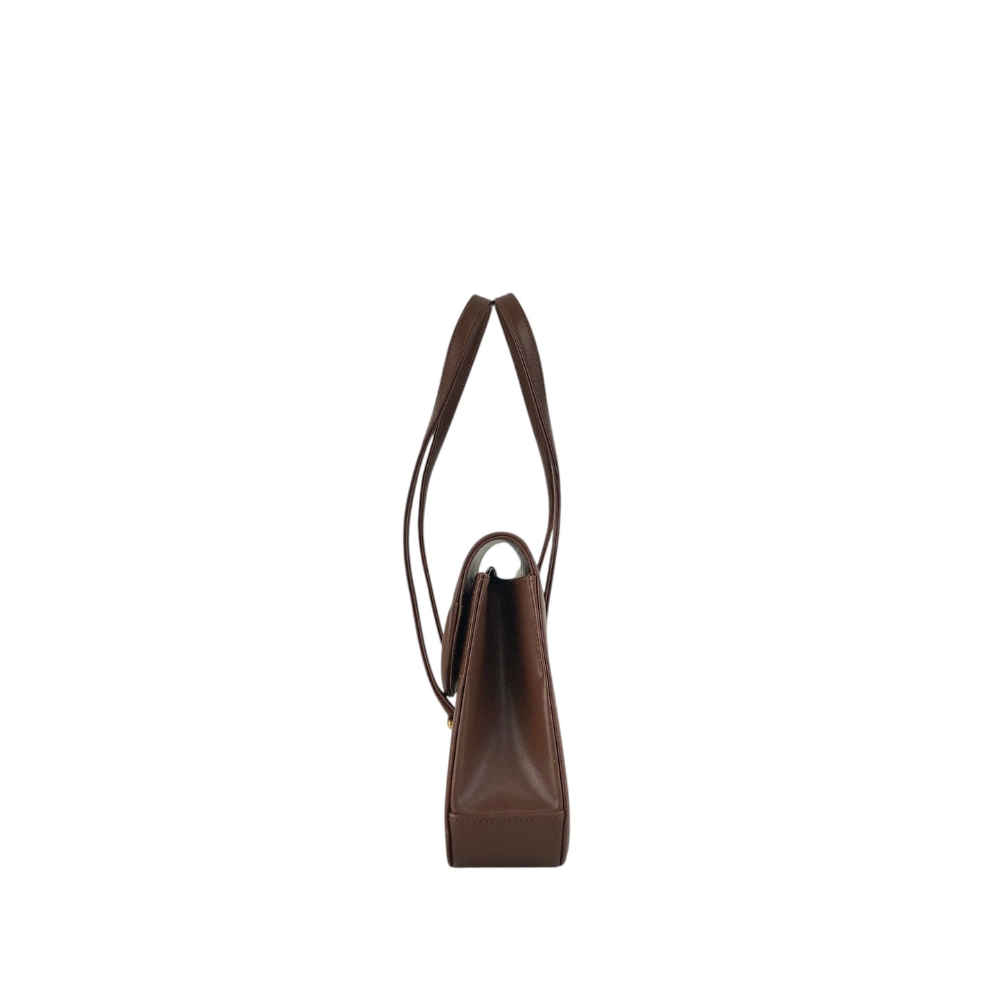 GUCCI GG Flap Handbag Brown Vintage auy3z2