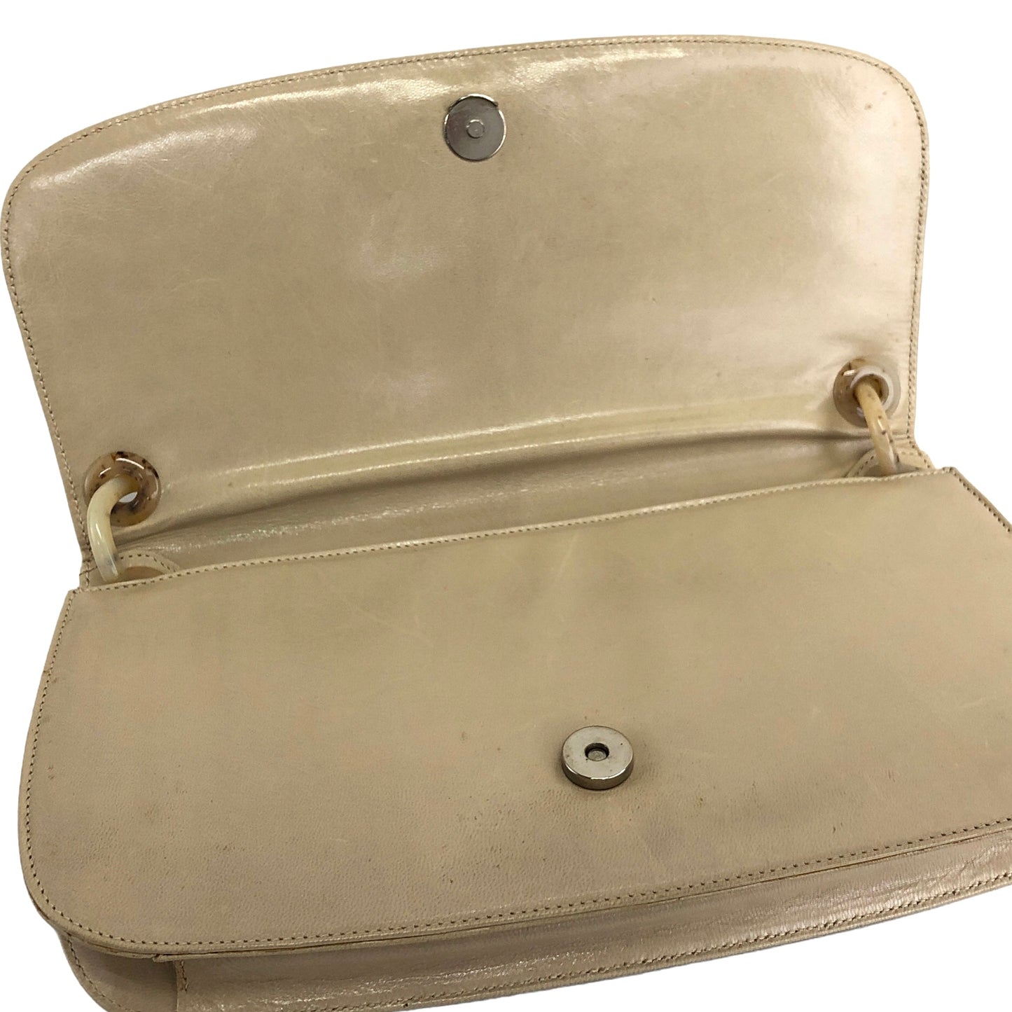 PRADA Leather Hobo bag Shoulder bag Handbag  Cream Vintage Old iw335a
