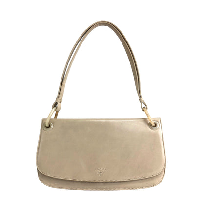 PRADA Leather Hobo bag Shoulder bag Handbag  Cream Vintage Old iw335a