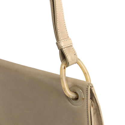 PRADA Leather Hobo bag Shoulder bag Handbag  Cream Vintage Old iw335a