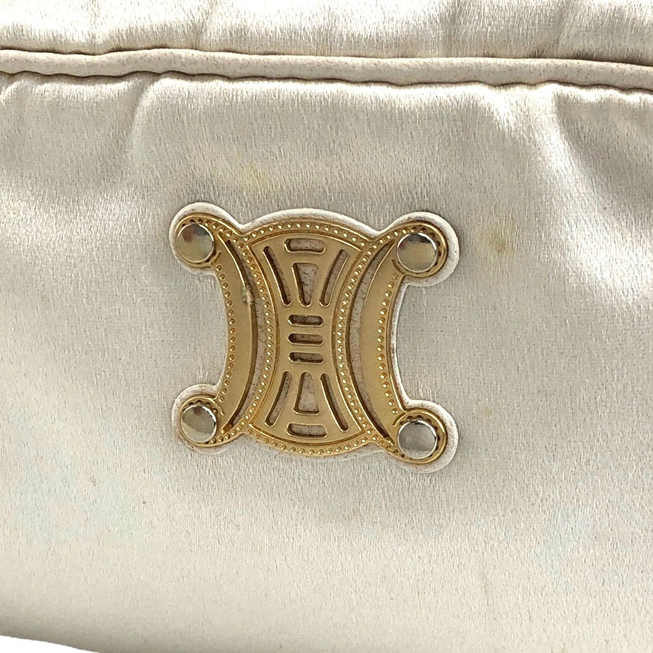 CELINE Triomphe Nylon Chain Mini Bag Shoulder bag Beige Vintage 