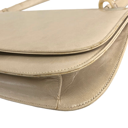 PRADA Leather Hobo bag Shoulder bag Handbag  Cream Vintage Old iw335a