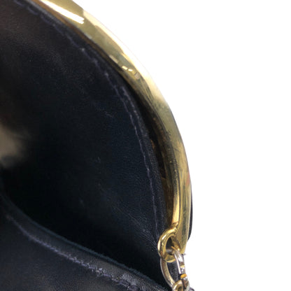 GUCCI GG Logo Motif Leather Small Shoulder bag Black Vintage xkhkk6