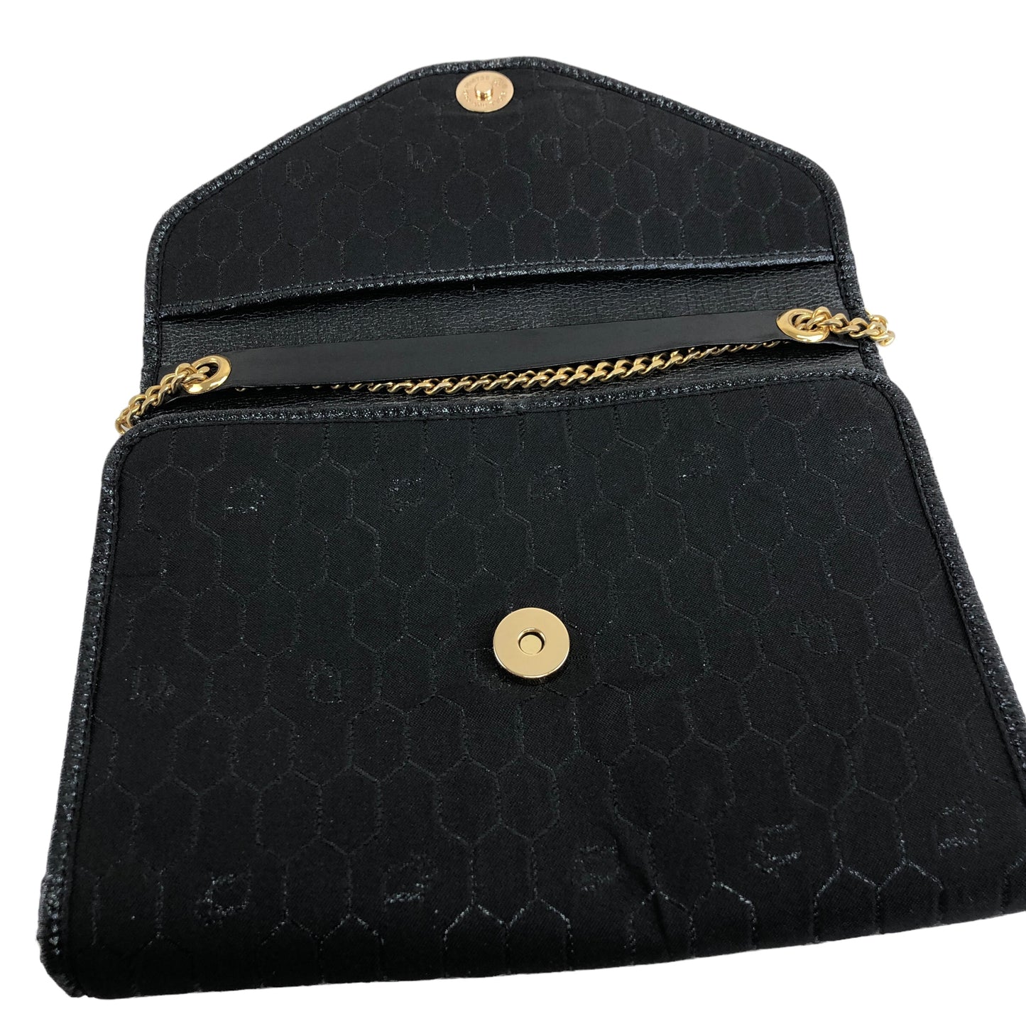 Christian Dior Honeycomb Pattern Chain Jacquard Crossbody Shoulder bag Black Vintage bbrcta