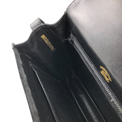 GUCCI Sherry Line Horse Bit Shoulder bag Black Vintage serjt6