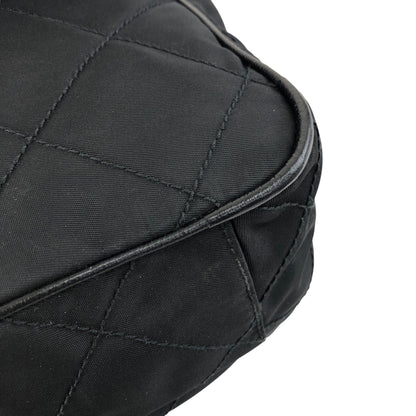 PRADA Tessuto Triangle Logo Shoulder bag Black Vintage g5c3is