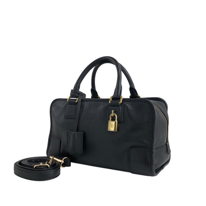 LOEWE Amazona28 Anagram Handbag Boston bag Black Vintage 4ve2yy