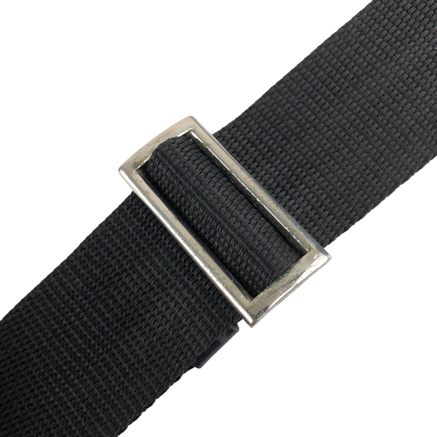 PRADA Tessuto Triangle Logo Front Buckle Shoulder bag Black Vintage fsnzjh