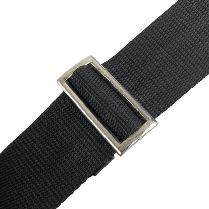 PRADA Tessuto Triangle Logo Front Buckle Shoulder bag Black Vintage fsnzjh