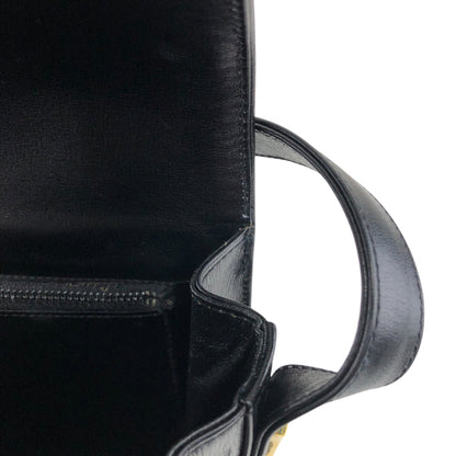 GUCCI Sherry Line Horse Bit Shoulder bag Black Vintage serjt6