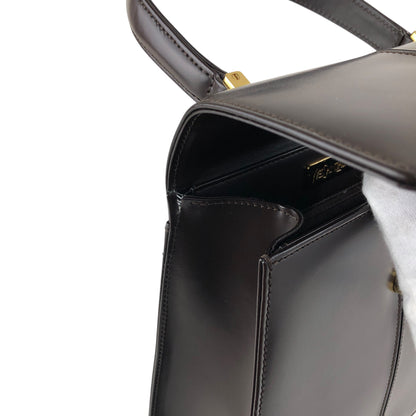 Yves Saint Laurent YSL Logo Top Handle Handbag Brown Vintage 3bhgkg