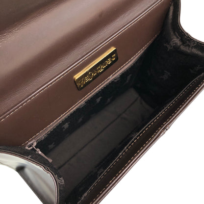 Yves Saint Laurent YSL Logo Top Handle Handbag Brown Vintage 3bhgkg